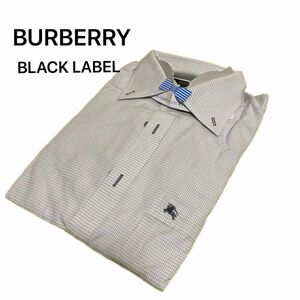 BURBERRY BLACK LABEL ワイシャツ　長袖　ホースロゴ刺