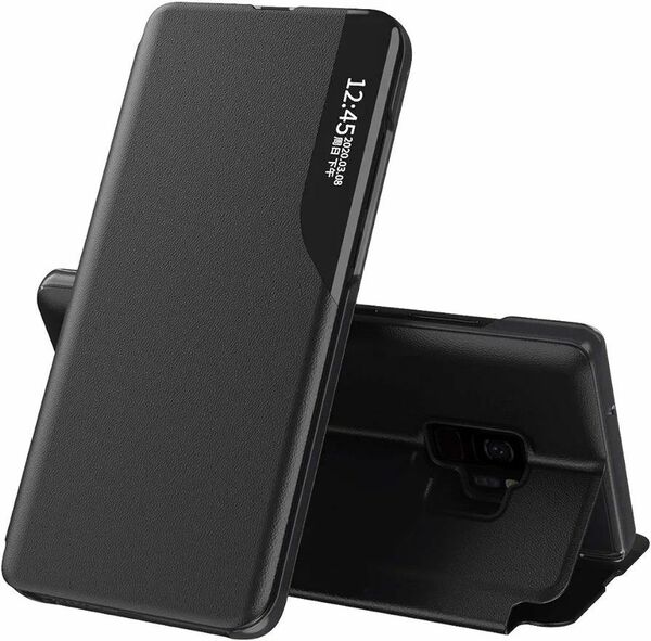 Galaxy S9のケース,手帳型 第三世代 半透明 画面可視 ミラー おしゃれ PUレザー 磁気引力