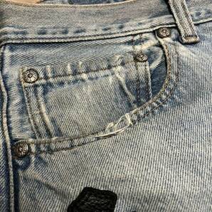 LEVI'S リーバイス 純正クロムハーツ付属カスタム クロスパッチ デニム パンツ 501 W32L32 ジーンズ ビンテージ chromeheartsの画像4