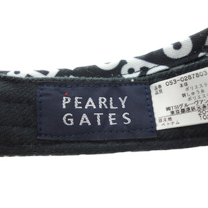 【特別価格】PEARLY GATES GOLF ゴルフ 総柄 ロゴ サンバイザー キャップ ブラック×ホワイト ユニセックスFの画像3