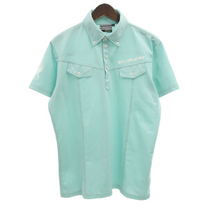 RUSSELUNO ロゴ胸ポケット　半袖ゴルフポロシャツ ミントグリーン メンズ6