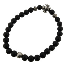 【PRICE DOWN】CHROME HEARTS 6mm BEAD クロスボール ビーズ　オニキス ブレスレット ブラック ユニセックス表記なし_画像2