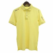 RALPH LAUREN RLX GOLF ゴルフ 袖 ロゴ 半袖 ポロシャツ Tシャツ イエロー メンズXS_画像1