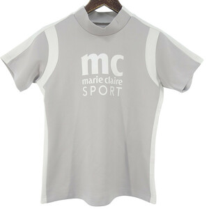 【特別価格】MARIE CLAIRE SPORT ゴルフ モックネック ジャージー カットソー Tシャツ ライトグレー レディースS