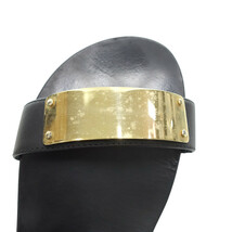 【特別価格】GIUSEPPE ZANOTTI SANDALO UOMO ゴールドプレート装飾レザーサンダル ブラック/ゴールド メンズ41_画像5