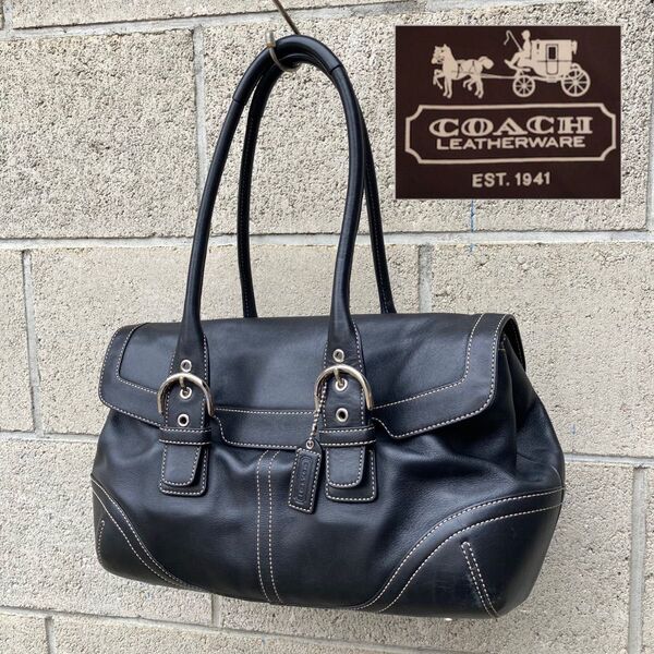 コーチ COACH トートバッグ レザー 黒 ブラック オシャレ 送料込み