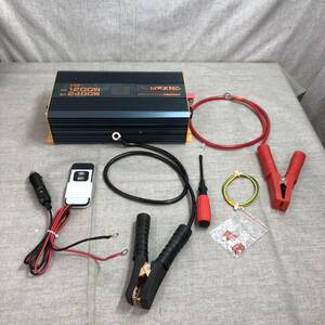  ジャンク品　MWXNE インバーター 正弦波 12v 100v 1200w 最大2400W USB&Type-C 4ポート 50/60Hz切替可能 リモコン付き