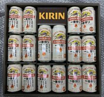 100 O24-85 1円～訳あり キリン一番搾り生ビールセット Alc.5％ 500ml×2缶 350ml×14缶 ギフトボックス　同梱不可・まとめて取引不可_画像2