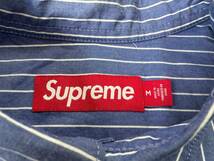 23aw Supreme Loose Fit Strip Shirt Blue M シュプリーム ルーズフィット ストライプ シャツ 青_画像3