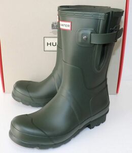 定価17000 新品 本物 HUNTER 靴 MENS ORIGINAL SIDE ADJ SHORT ブーツ MFS9079RMA ハンター JP25 UK6 US7 EU39 2155