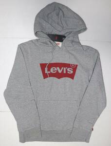 定価6000 新品 Levi's リーバイス 19622-0003 L バットウィングロゴ グラフィックプルオーバーフーディー スウェット グレー パーカー 01