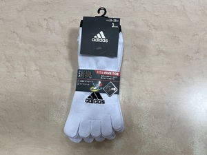  мужской Adidas 5 пальцев носки 3 пара белый 26~28cm.. Logo Mark 