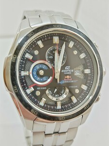 1円スタート【希少/美品】CASIO カシオ 腕時計　EDIFICE　エディフィス　レッドブルレーシング タイアップモデル EF-565RB　メンズ