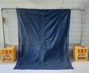 【カスリ放出】(288)　約198×166　古布　藍染　リメイク　素材　パッチワーク　ボロ　かすり　絣　希少　うぶだし　珍品　