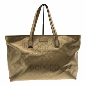 R51818NSD◆中古品◆GUCCI グッチ 211120 トートバック 男女兼用 メタリック ゴールド ＧＧ柄 (角スレあり) バッグ