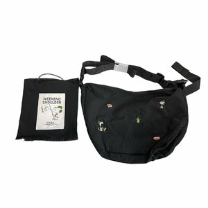 E2-328RZZ 未使用 スヌーピー ピーナッツ SHOULDER BAG ショルダーバッグ ブラック 収納ポーチ付き