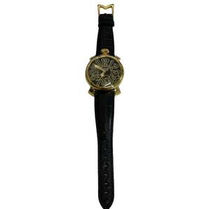 【中古品】GaGa MILANO MANIALE ガガミラノ マニュアーレ 039/250 ビバリーヒルズモデル 革ベルト クオーツ メンズ腕時計 hiL3518ROの画像3