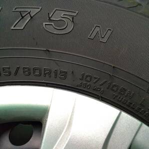 トヨタ純正・200系ハイエース・レジアスエース・6.0J+35・6H/139.7・195/80R15・107/105LT・2021年・ダンロップバリ山・室内保管・中古4本の画像7