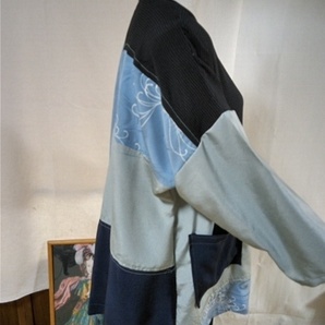 チュニック Mサイズ シルク 中古品 着物 リメイク パッチワークの画像2