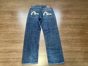 日本製 EVISU エヴィス No.2 Lot.2001 白カモメ ホワイトペンキペイント W34実82 ルーズストレート