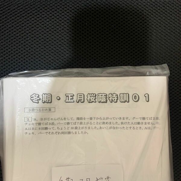 サピックス2022年冬期　算数　正月桜蔭特訓1-10 全　解答あり　多少書き込みあり