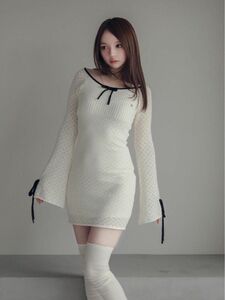 andmary Lily crochet mini dress アンドマリー
