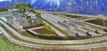 【SAZAN】鉄道ジオラマレイアウト複線※150x65cm 昭和の街並み(Ｗクロスポイント&4線ヤード)同梱不可★E_画像4