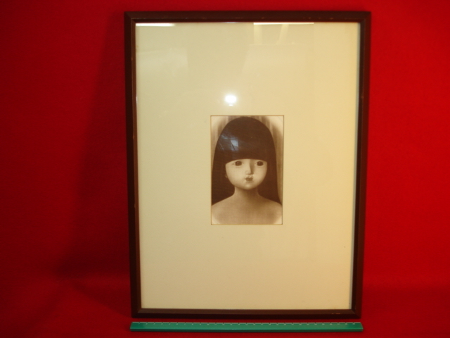 ★[Ippindo]★ Artwork by Nobuo Sato Special painting Girl Unframed Copperplate Lithograph Framed Painting Old painting Work Modern Living Interior Rare item Beautiful item Ornament, artwork, print, copperplate print, etching