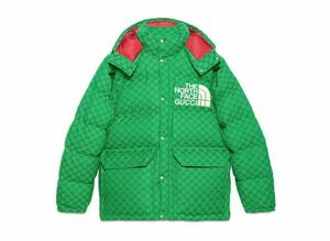 新品Ｌ　GUCCI x THE NORTH FACE ダウンジャケット GG柄 グッチ ノースフェイス　希少グリーン