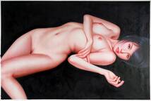 油絵　裸婦画　『誘惑』　M30号　美女　美人　ヌード_画像2