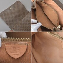 CELINE セリーヌ マカダム ショルダーバッグ サークルロゴ PVC レザー ブラウン リング ブラゾン 斜め掛け クロスボディ 鞄 ※b.b/a.e_画像10