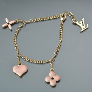  beautiful goods Louis Vuitton brass re Suite monogram pink gold M65478 bracele Heart flower arm wheel accessory GP Ma.h/a.i