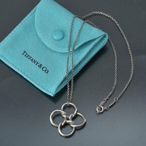 1円 美品 Tiffany&Co. ティファニー クアドロフォリオ クローバー ネックレス SV925 シルバー アクセサリー ジュエリー ペンダント ※k.c