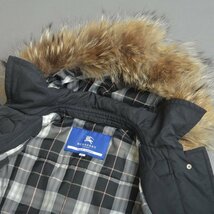 BURBERRY バーバリー チェック ダッフルコート ジャンパー 38 M 綿 黒 ファー フード ジャケット アウター 春 秋 三陽商会 服 Mk.c/k.h_画像9