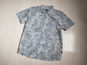 美品 Patagonia パタゴニア ゴートゥシャツ go-to-shirt 52691 カラー COBP シャツ アロハ パタロハ 総柄 半袖 L 青 ブルー 白 △2