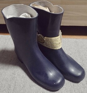 zonareti boots * made in Japan *.. rubber 25cm navy blue color rubber boots boots dead stock 