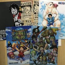 ONE PIECE　ワンピースドームツアー 東京ドーム　10周年柄　ワンピースin北海道　WANTED　ニッセイ　合計５枚　クリアファイル(9187)_画像1