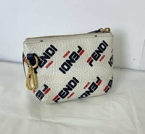 *[FENDI×FILA] Fendi × filler сумка кожа сумка косметичка MADE IN ITALY б/у товар /kb3025