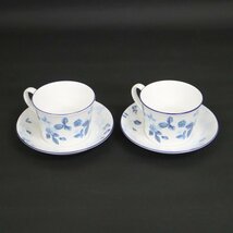 【ブランド食器】WEDGWOOD STRAWBERRY BLUE カップ&ソーサー 2客セット/陶磁器/ウェッジウッド/食器/ij0619_画像1