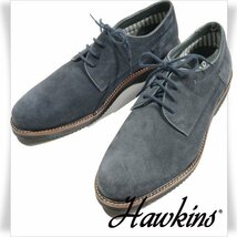 未使用1円～★HAWKINS ホーキンス メンズ スウェードレザーシューズ 26.5-27.0cm ネイビー HAYES PLAIN 軽量 ◆3056◆_画像1