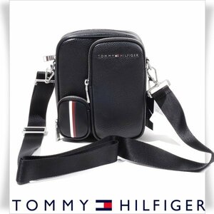 新品1円～★TOMMY HILFIGER トミー ヒルフィガー メンズ レザーショルダーバッグ ブラック 黒 正規店本物 ◆3077◆