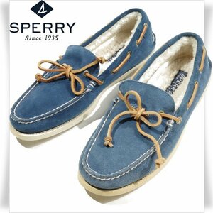 未使用1円～★SPERRY TOPSIDER スペリートップサイダー メンズ 本革スウェードレザー デッキシューズ 26.0cm ボア ブルー ◆3207◆