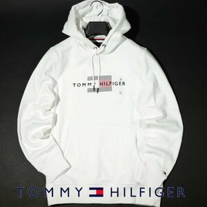 新品1円～★定価1.4万 TOMMY HILFIGER トミー ヒルフィガー メンズ プルオーバーパーカー M 白 スウェット 裏地ボア 防寒 本物◆3331◆