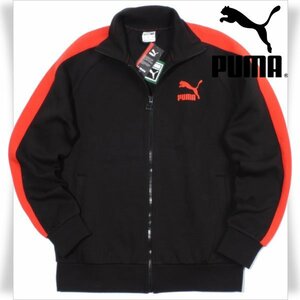 新品1円～★PUMA プーマ メンズ ICONIC T7 ダブルニット トラック ジャケット US Sサイズ 黒 ブラック ジップアップブルゾン 本物 ◆3325◆