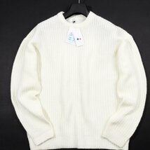 新品1円～★a.v.v HOMME MK ミッシェルクラン メンズ 長袖 ウール毛 ふわ軽クルーネックニット XL 白 本物 ◆3549◆_画像3