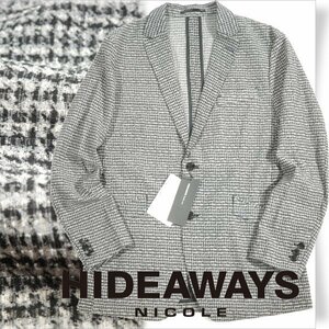 新品1円～★定価2万 HIDEAWAYS NICOLE ハイダウェイ ニコル メンズ 3Dメッシュサッカージャケット 48 L ベージュ×黒 ◆3522◆