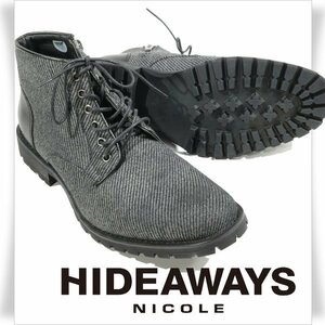 新品1円～★定価1.7万 HIDEAWAYS NICOLE ハイダウェイ ニコル メンズ ファブリックチャッカブーツ 25.5cm シューズ 靴 本物 ◆4000◆