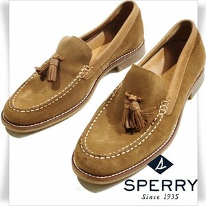 使用1円～★SPERRY TOPSIDER スペリートップサイダー メンズ 本革レザー タッセルローファーシューズ 26.5cm 茶 ブラウン ◆4541◆