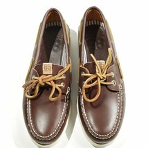 未使用1円～★SPERRY TOPSIDER スペリートップサイダー メンズ 本革レザー デッキシューズ 25.5cm 茶 A/O 2-EYE 85TH◆4538◆_画像2