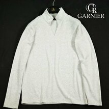 新品1円～★定価1.5万 GARNIER ガルニエ メンズ 長袖 楊柳調スリットハイロングTシャツ L グレー カットソー ストレッチ 本物◆4741◆_画像1